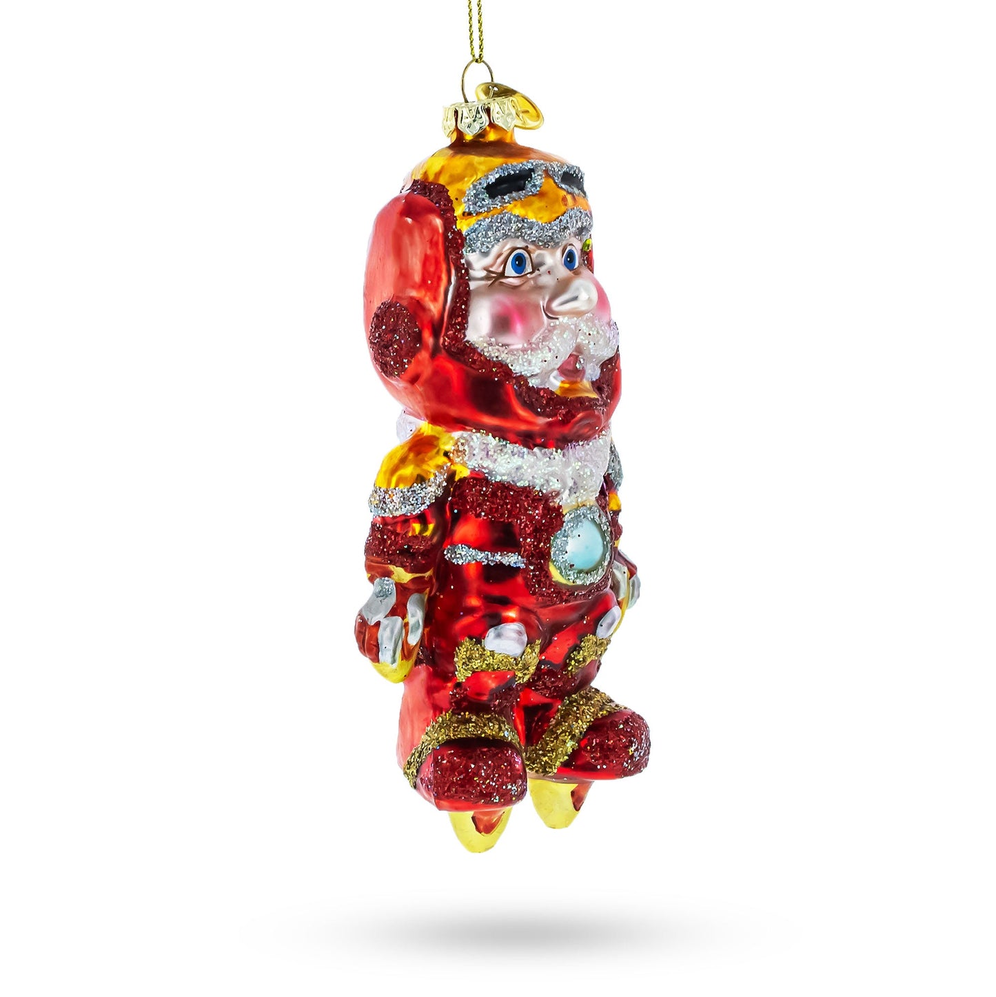 Aviator Pilot Blown Glass Christmas Ornament