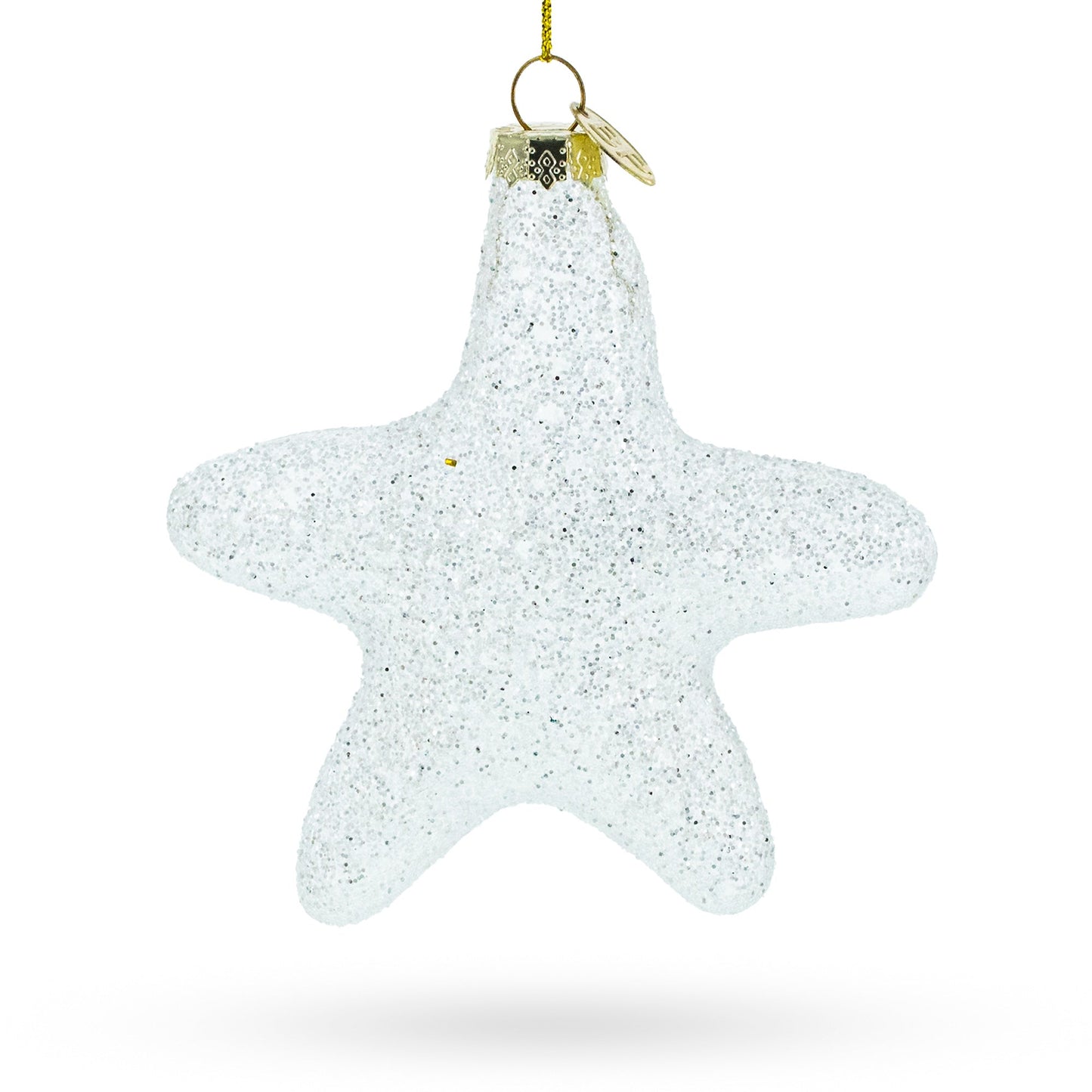 Radiant White Star "Love" Blown Glass Christmas Ornament