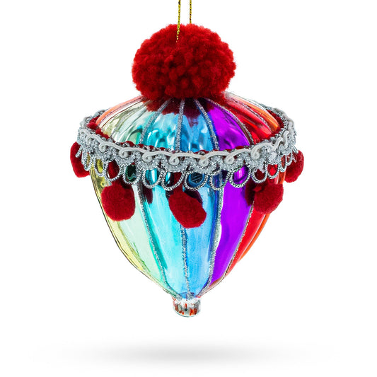 Vibrant Carnival Balloon Blown Glass Christmas Ornament