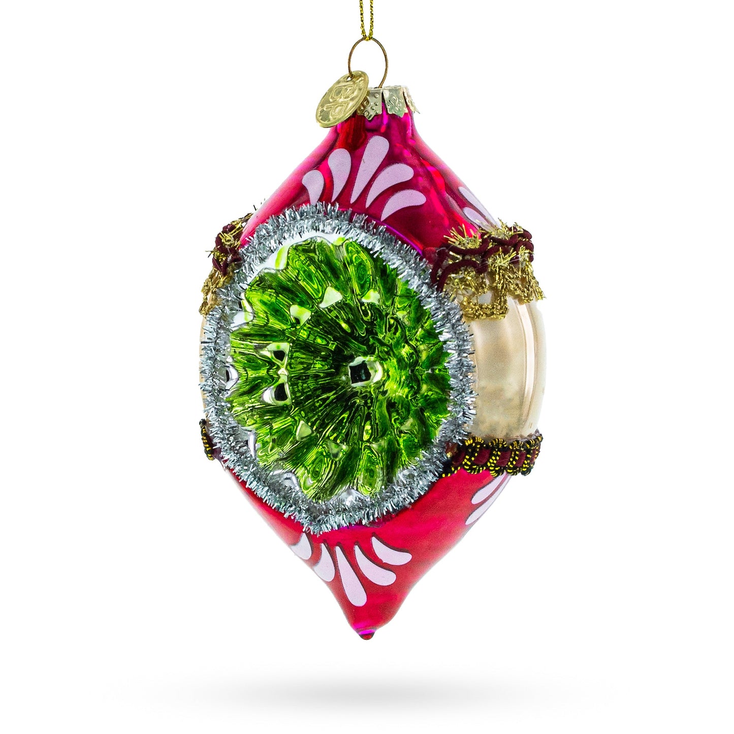 Retro Reflection Pink Glass Christmas Ornament