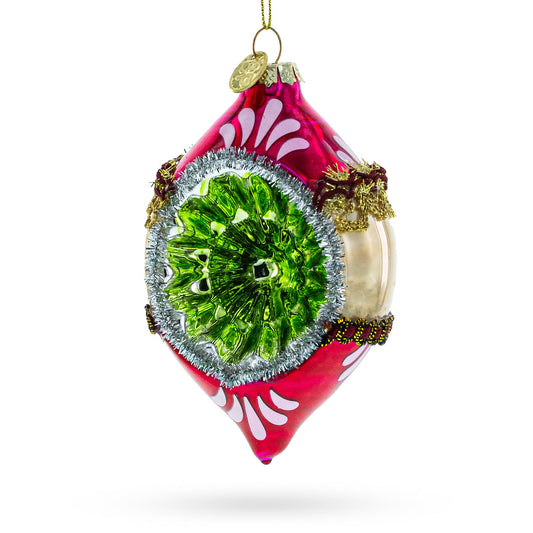 Retro Reflection Pink Glass Christmas Ornament