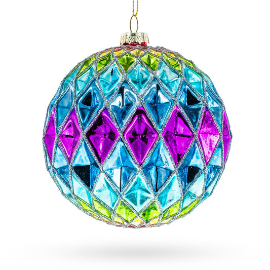 Vibrantly Colored Radiant Blown Glass Christmas Ornament