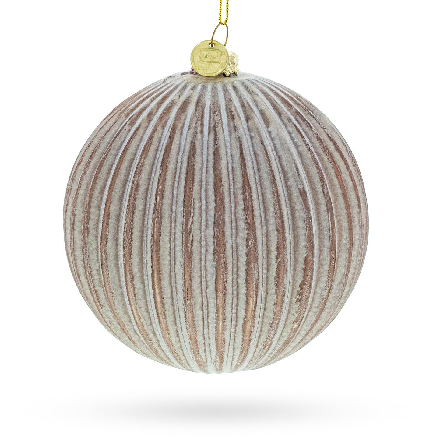 Ribbed Matte Glass Ball Blown Glass Christmas Ornament