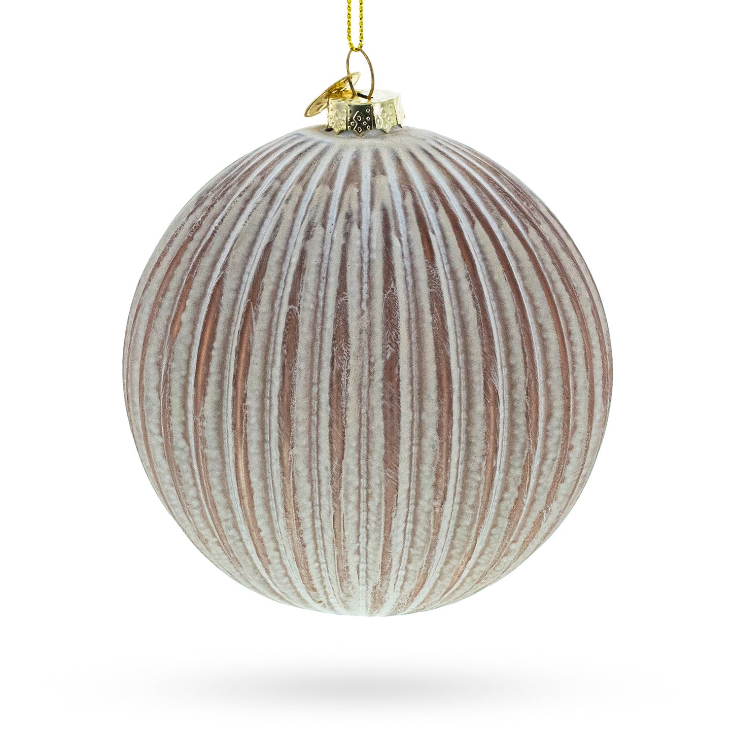 Ribbed Matte Glass Ball Blown Glass Christmas Ornament