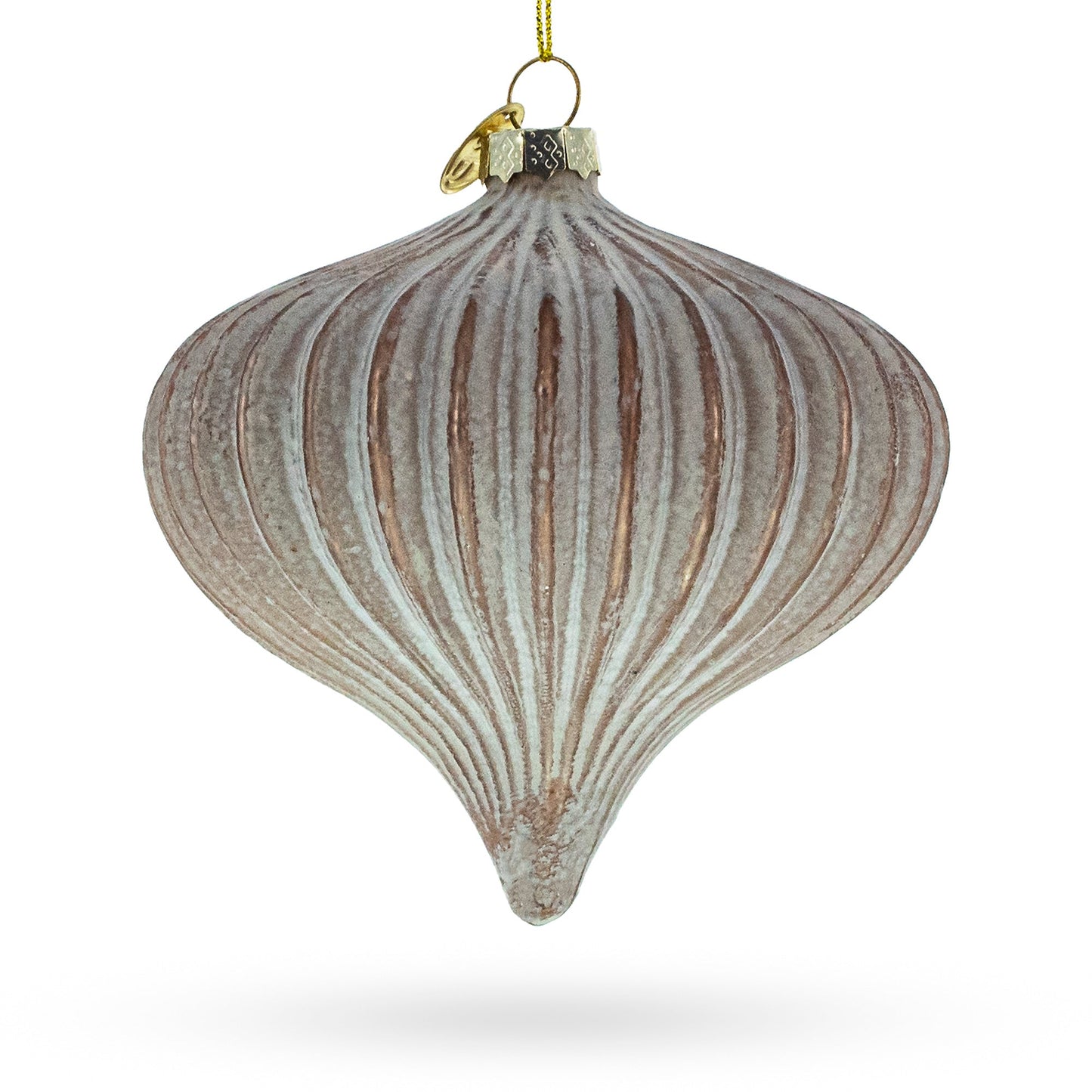 Ribbed Matte Onion Sophisticated Glass Christmas Ornament