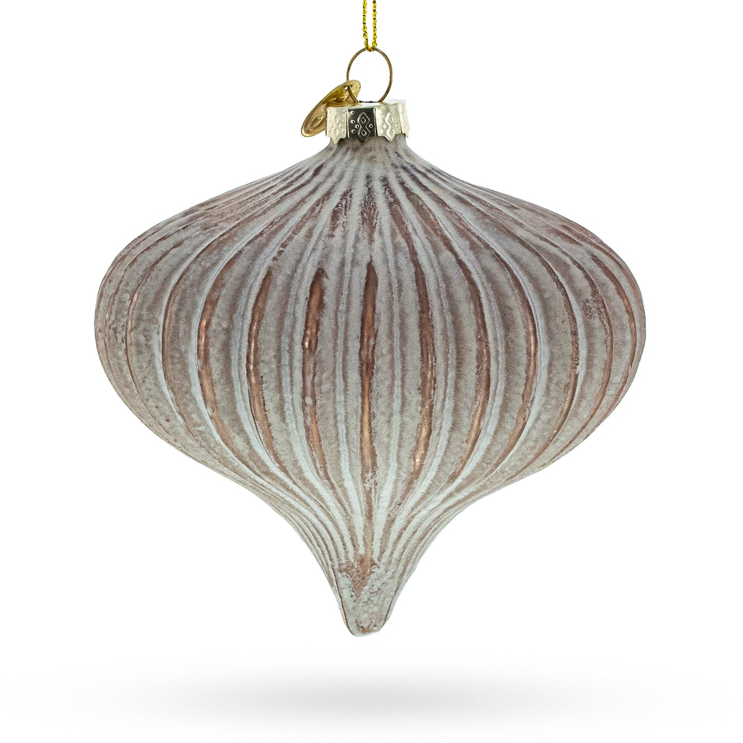 Ribbed Matte Onion Sophisticated Glass Christmas Ornament