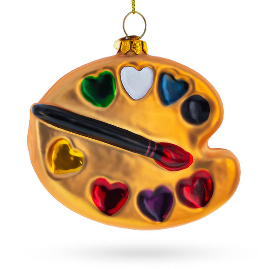 Artist's Palette Blown Glass Christmas Ornament