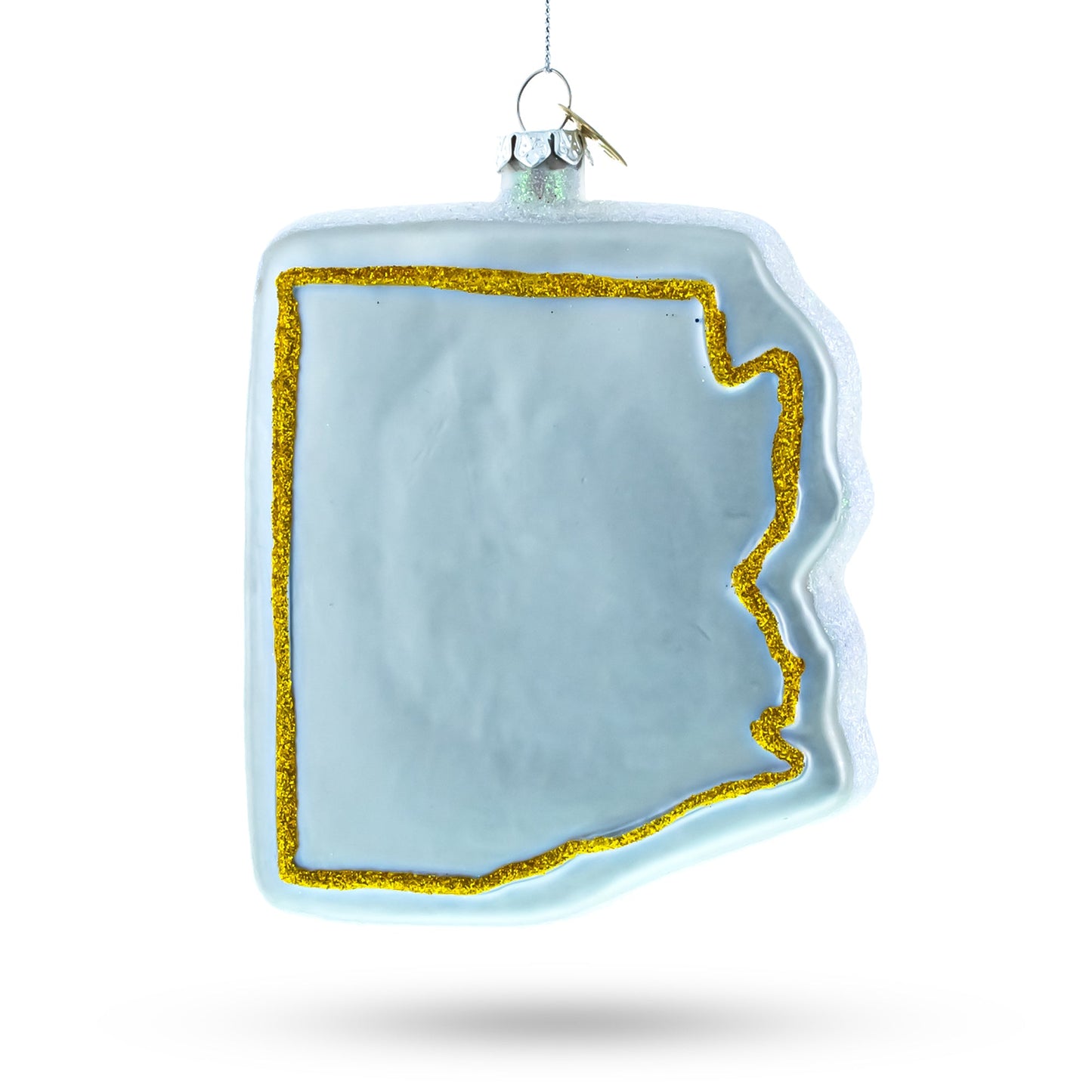 Arizona State Map and Symbols Blown Glass Christmas Ornament