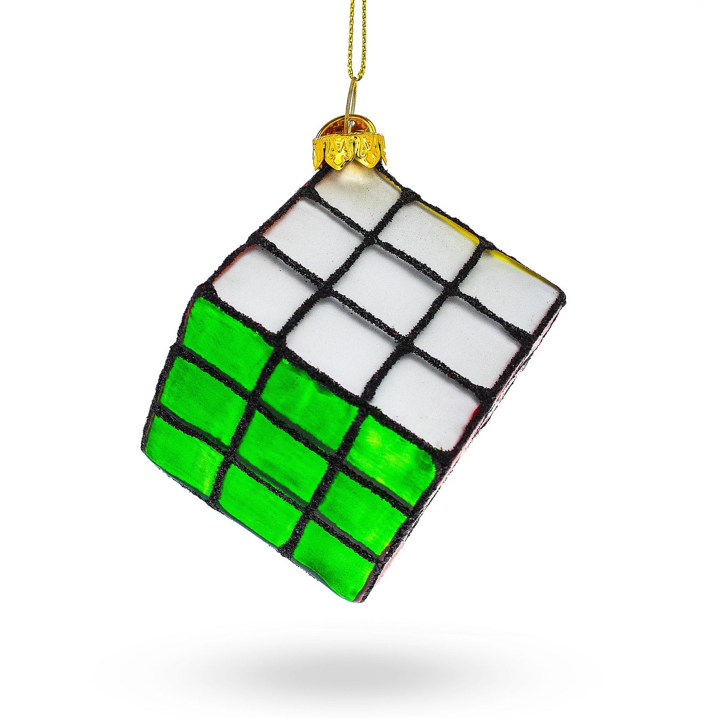 Enigmatic Magic Cube Blown Glass Christmas Ornament