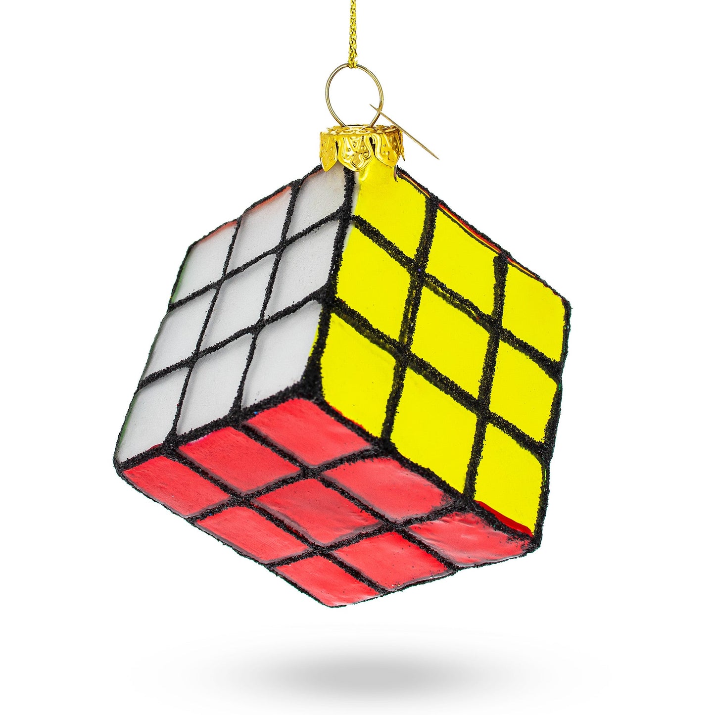 Enigmatic Magic Cube Blown Glass Christmas Ornament