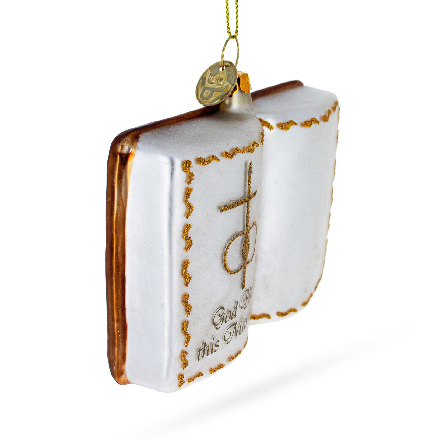 Romantic Wedding Book Blown Glass Christmas Ornament