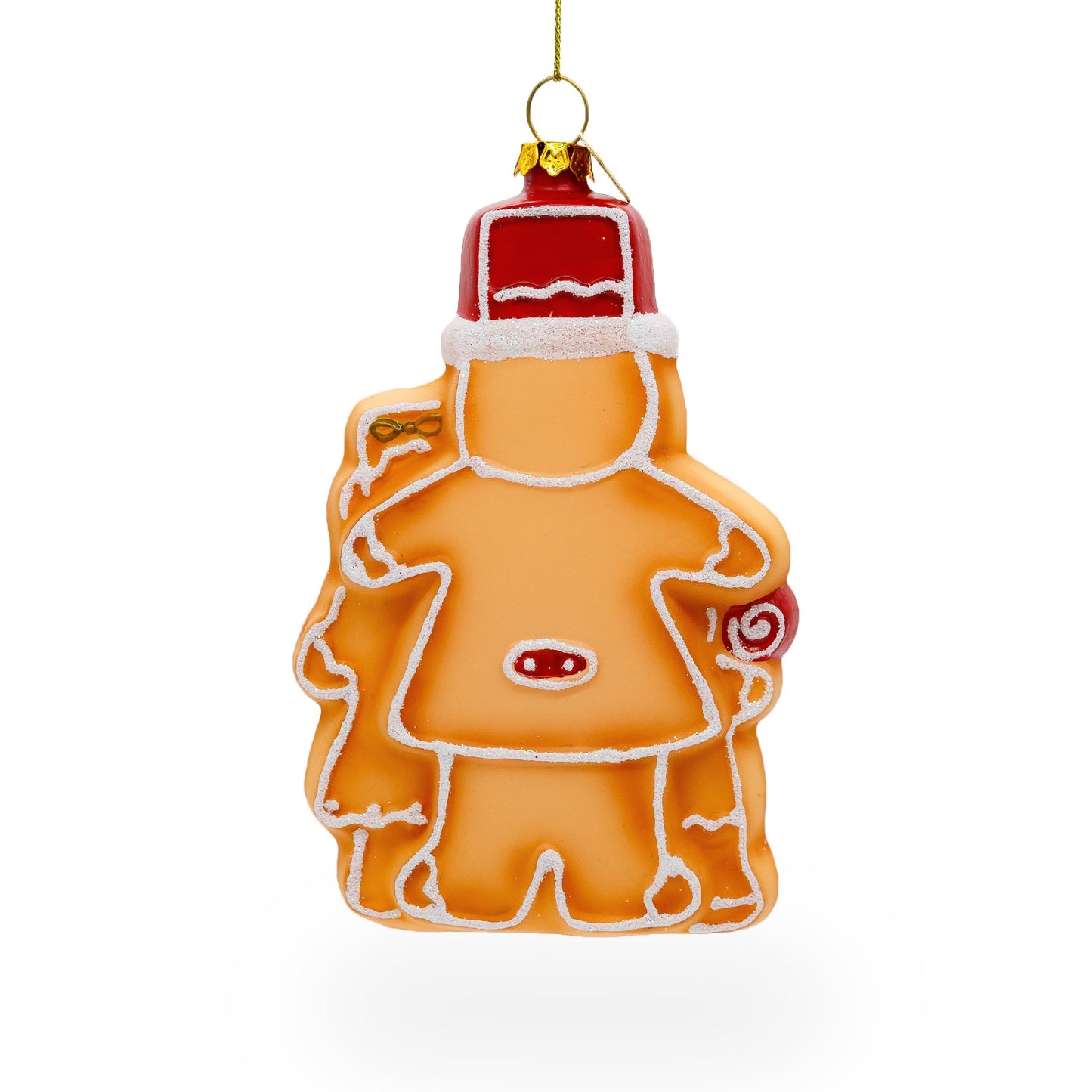 Charming Gingerbread Family Blown Glass Christmas Ornament