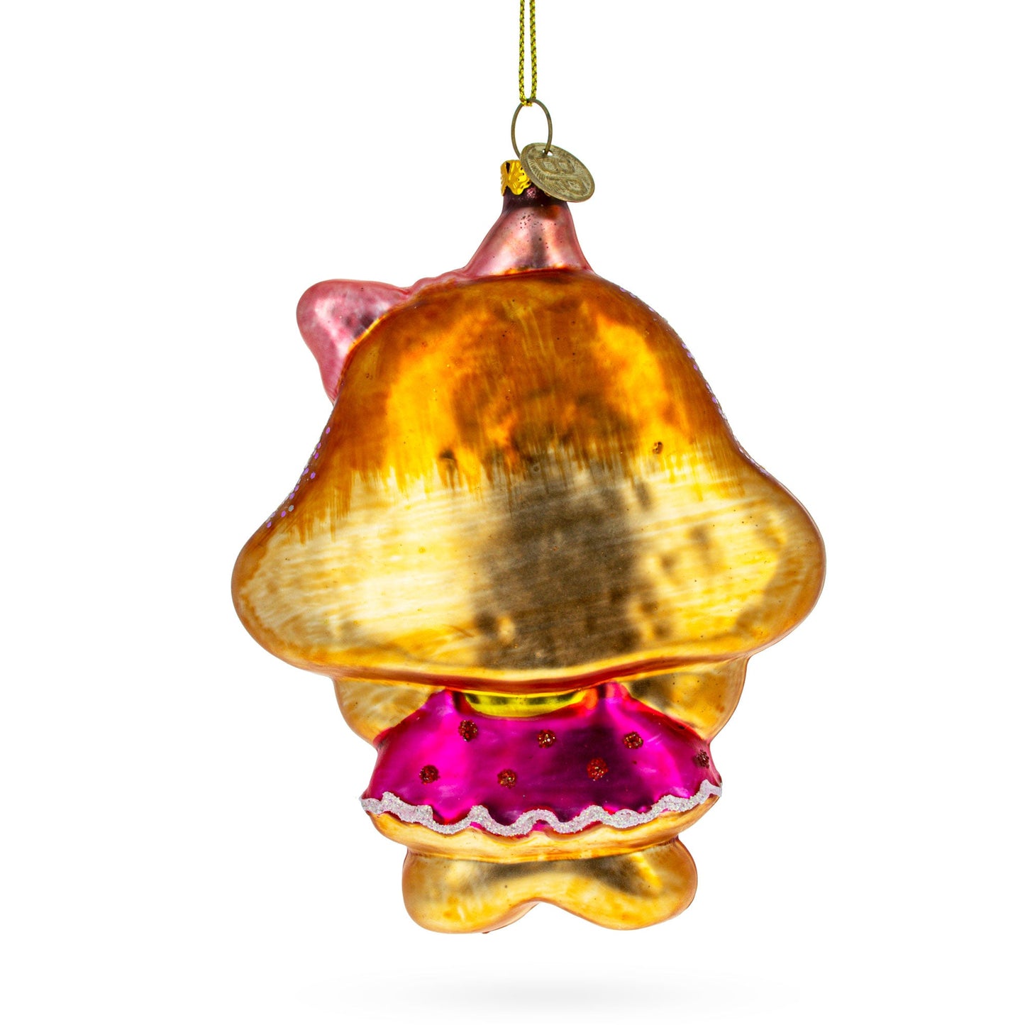 Delightful Gingerbread Girl Blown Glass Christmas Ornament