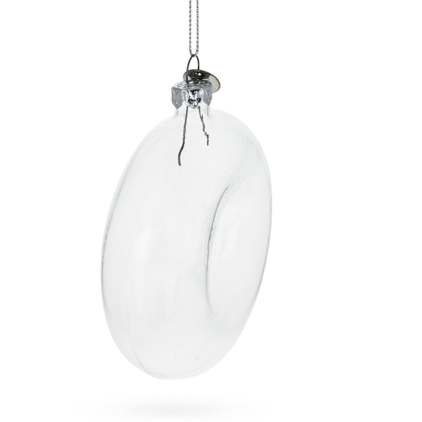 Delicious Doughnut Clear Blown Glass Christmas Ornament