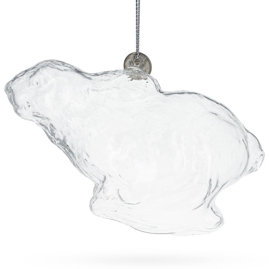 Whimsical Wonderland Bunny Clear Glass Christmas Ornament