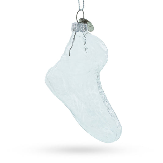 Elegant Stiletto Shoe Clear Blown Glass Christmas Ornament