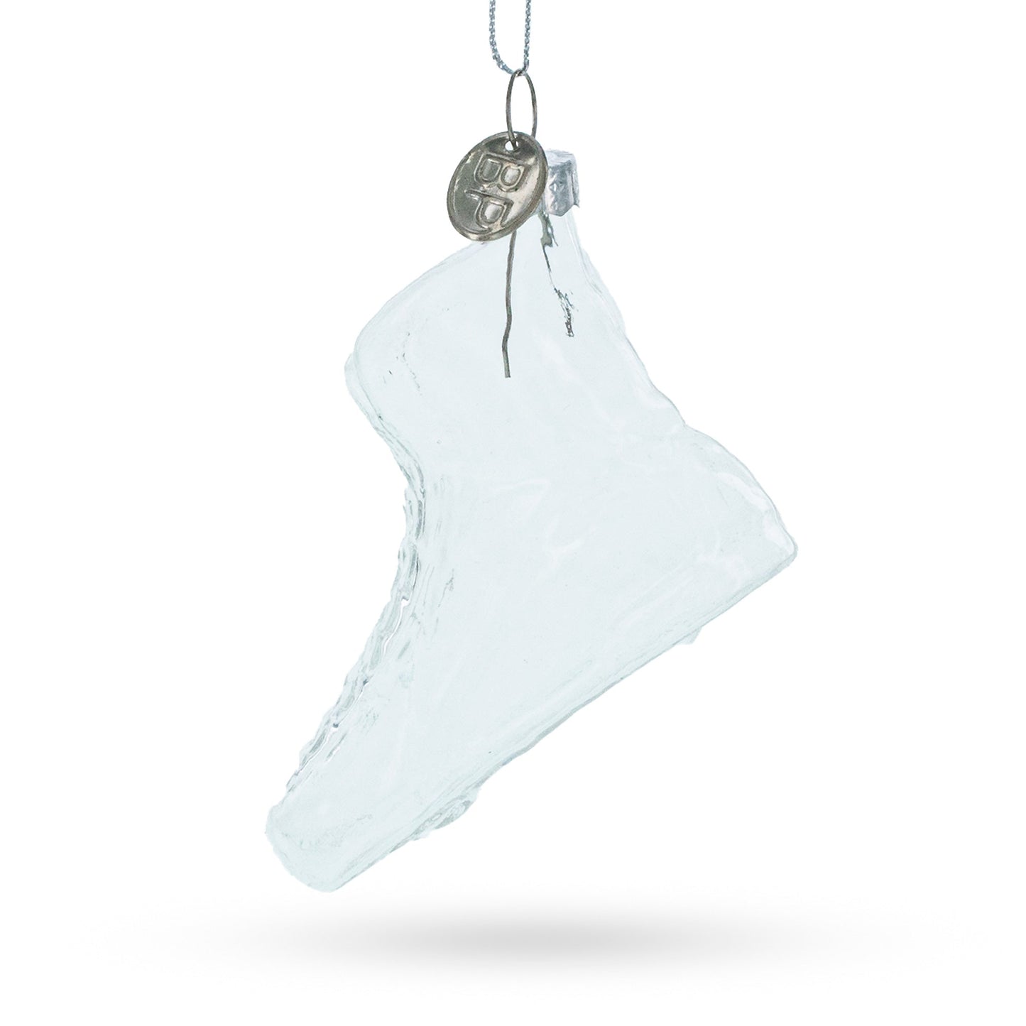 Elegant Stiletto Shoe Clear Blown Glass Christmas Ornament