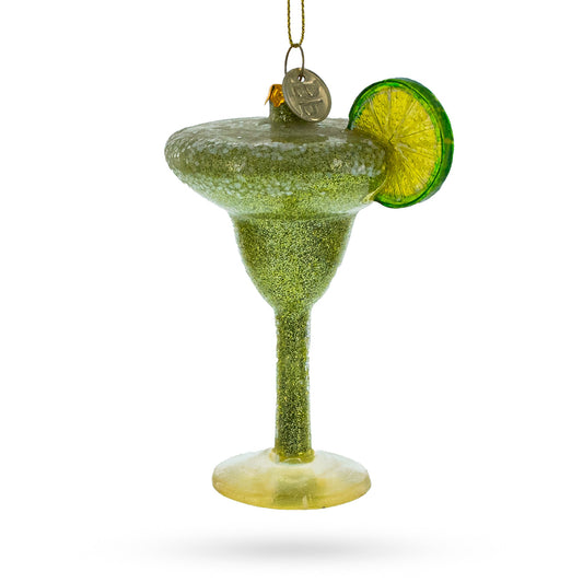 Refreshing Cocktail with Lime Blown Glass Christmas