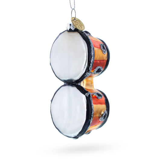 Rhythmic Bongo Drums Blown Glass Christmas Ornament