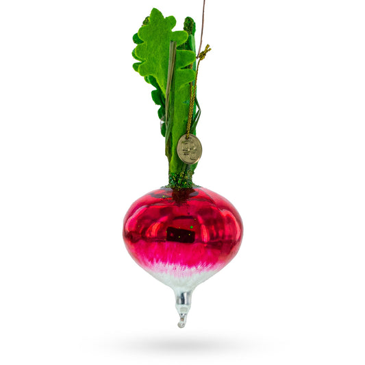 Vibrant Radish Blown Glass Christmas Ornament