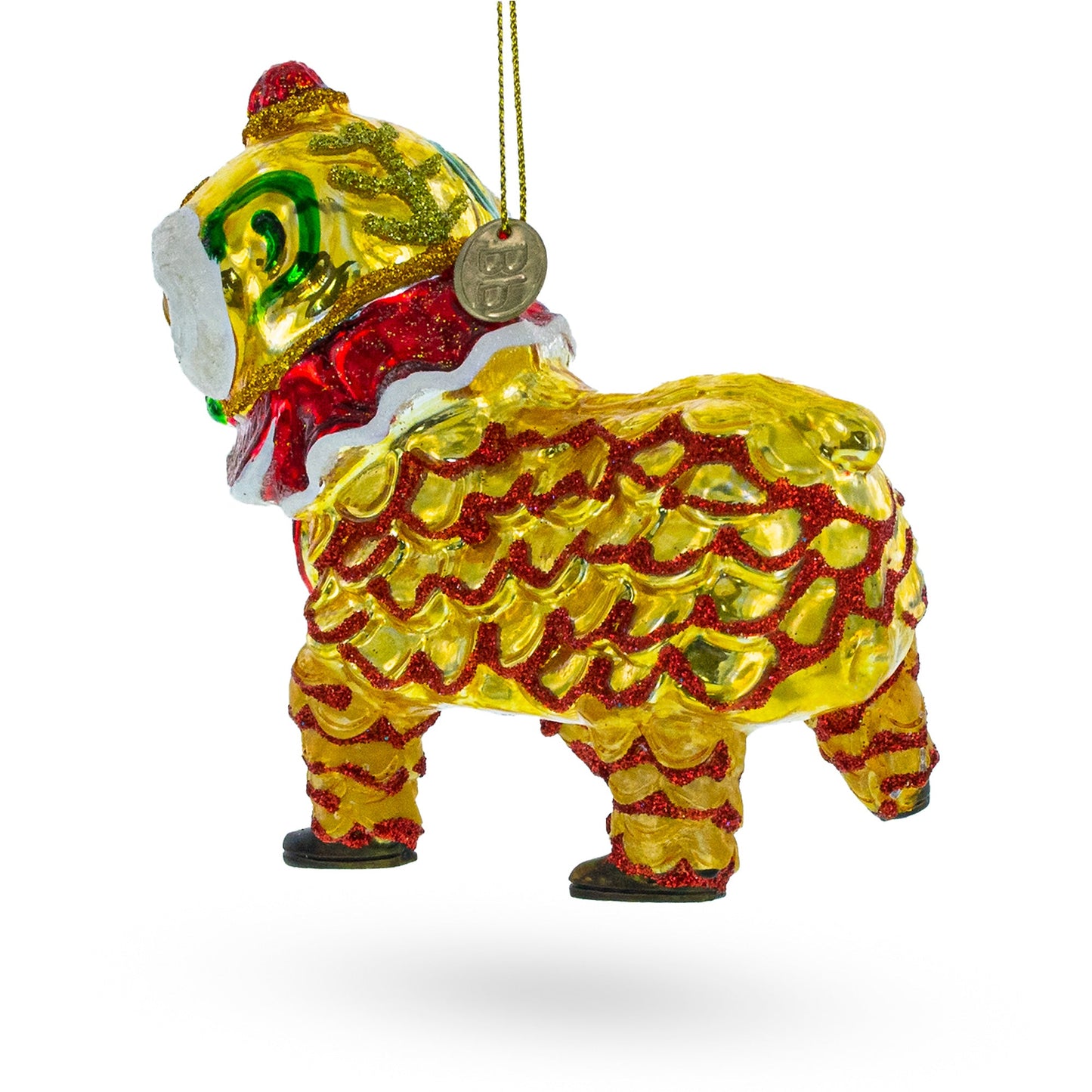 Festival Yellow Dragon Blown Glass Christmas Ornament