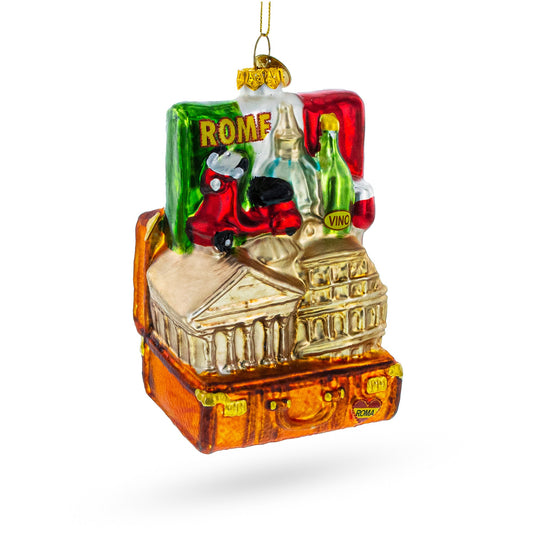 Rome, Italy Landmarks Blown Glass Christmas Ornament