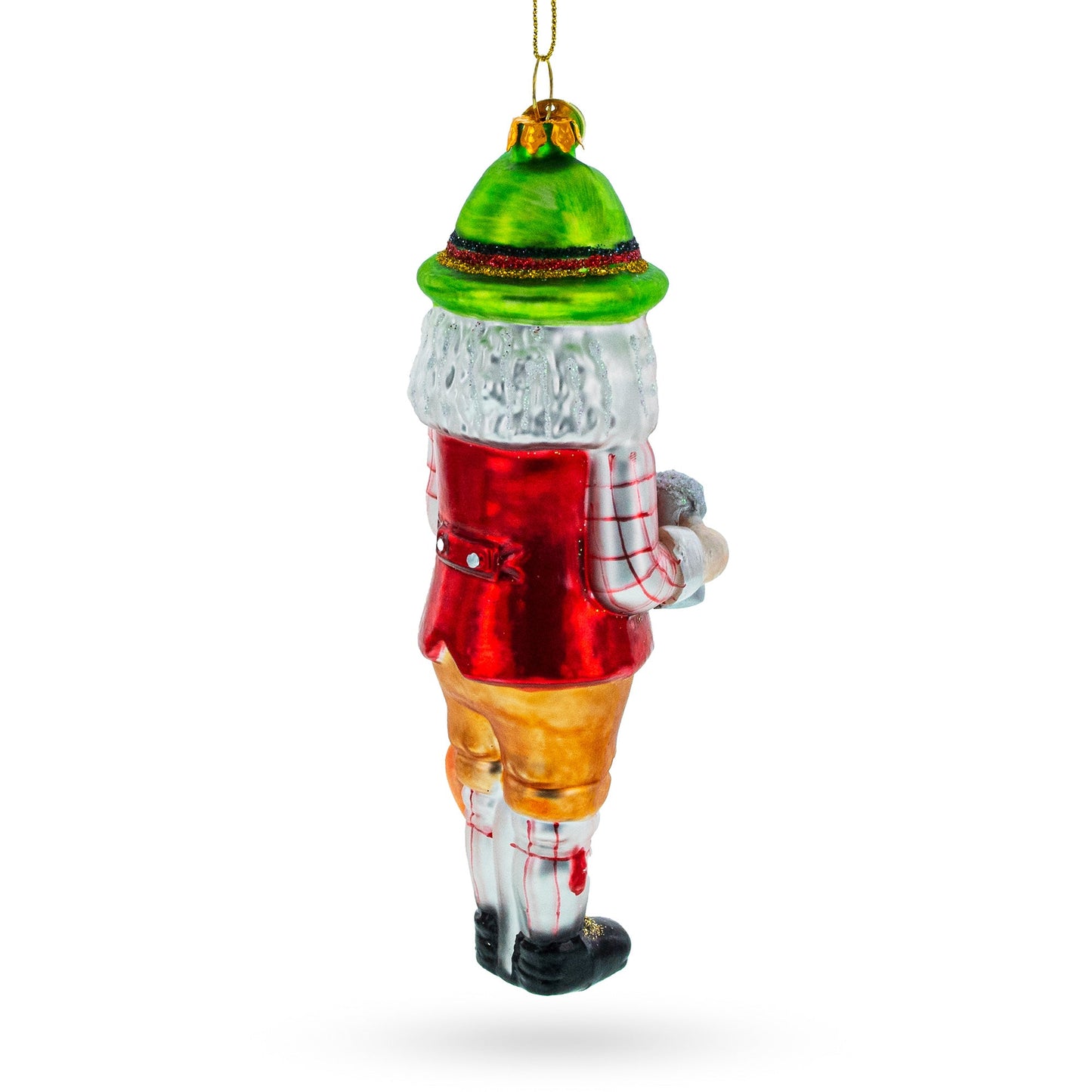 Cheers to Tradition: Bavarian Nutcracker with Beer Stein Blown Glass Christmas Ornament