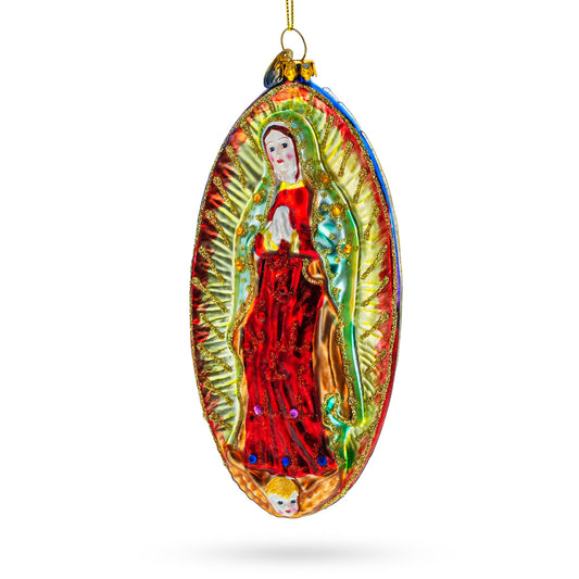 Blessed Virgin Mary Blown Glass Christmas Ornament