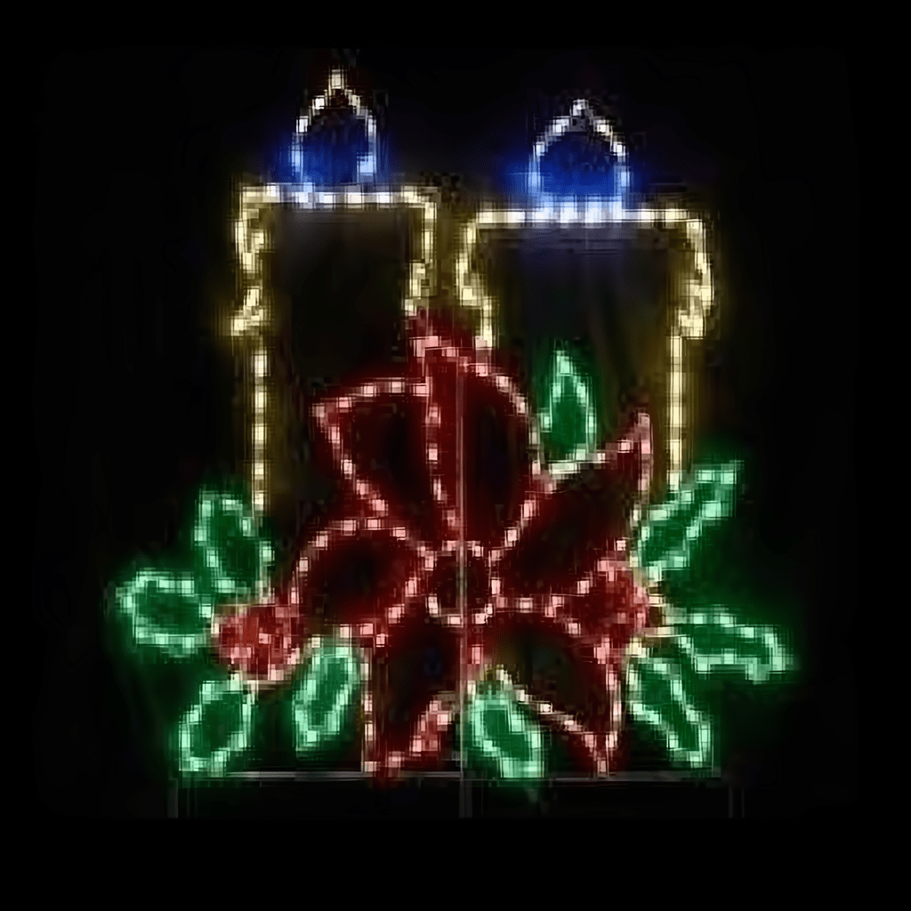 Christmas Candles with Poinsettia