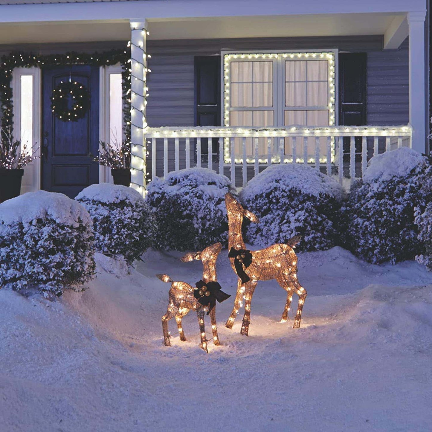 NOMA Doe and Fawn Christmas Display Pre-Lit LED Outdoor Holiday Lawn Decoration