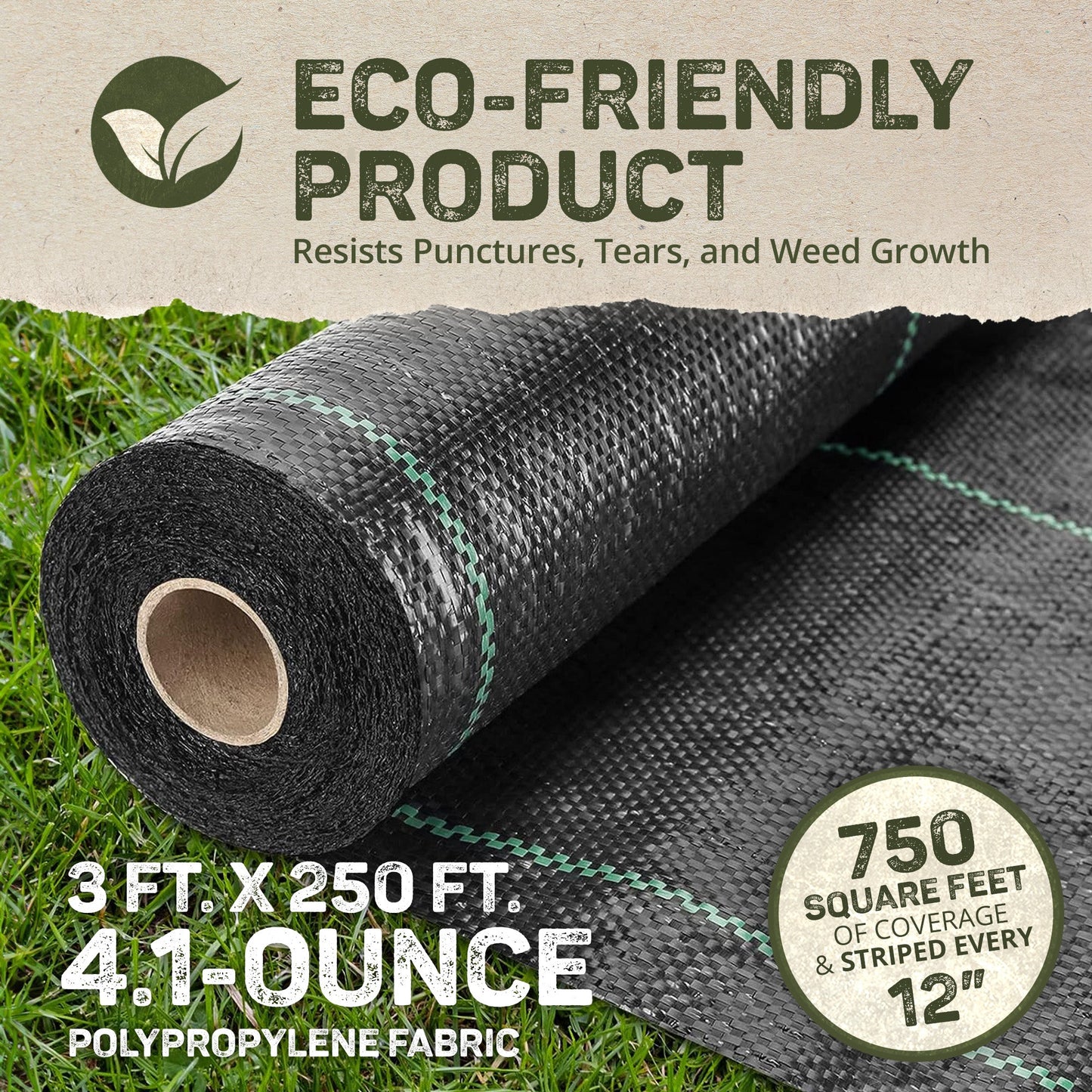 DeWitt 20 Year 4.1oz 3' x 250' Home & Commercial Landscape Weed Barrier Fabric