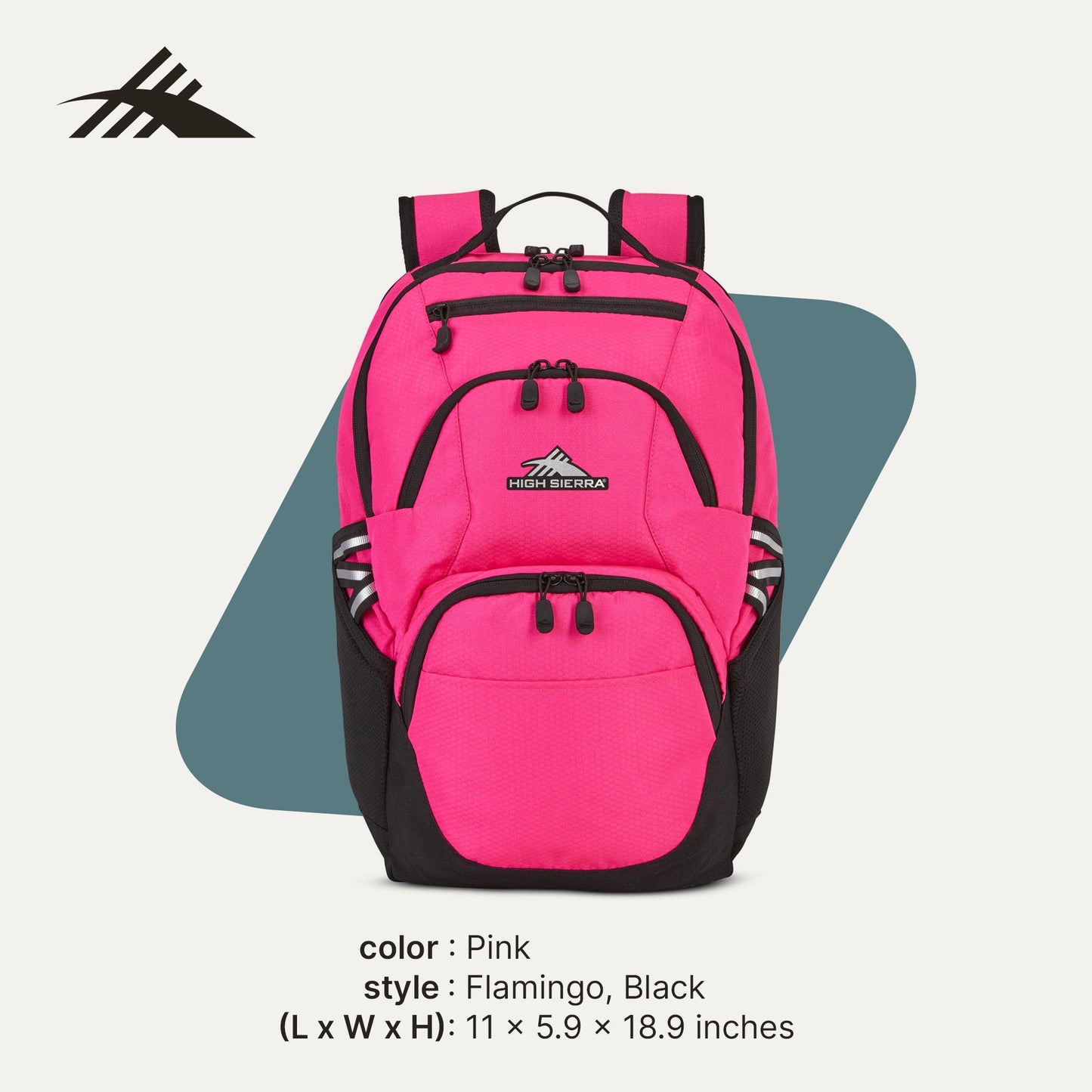 High Sierra Swoop Backpack, Bookbag Fits most 17” Laptops,30L Capacity, Flamingo