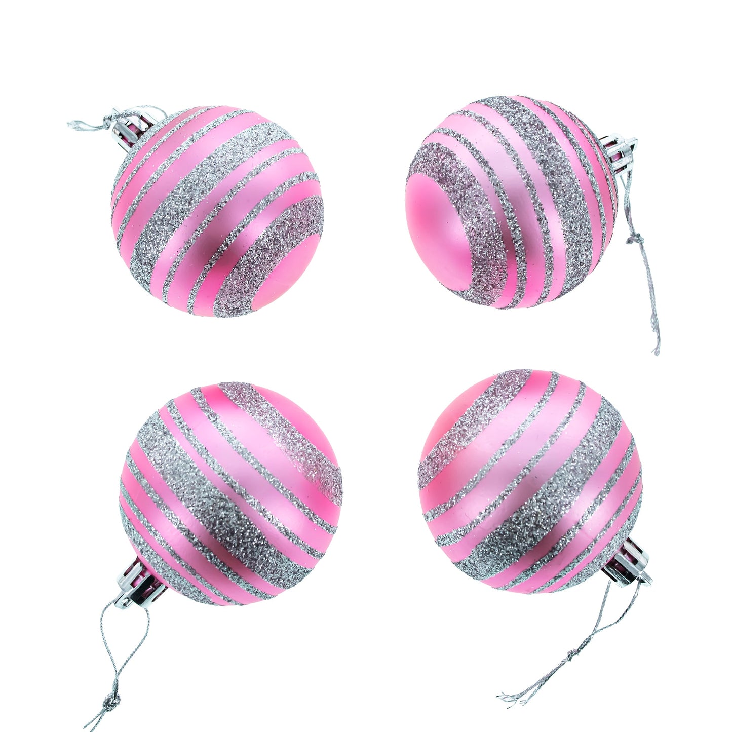 Elegant Set of 40-Piece Pink Ball Christmas Ornaments