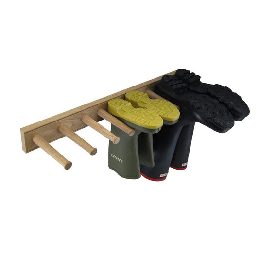 English Wellington Boot Rack - White Oak 3 Pair