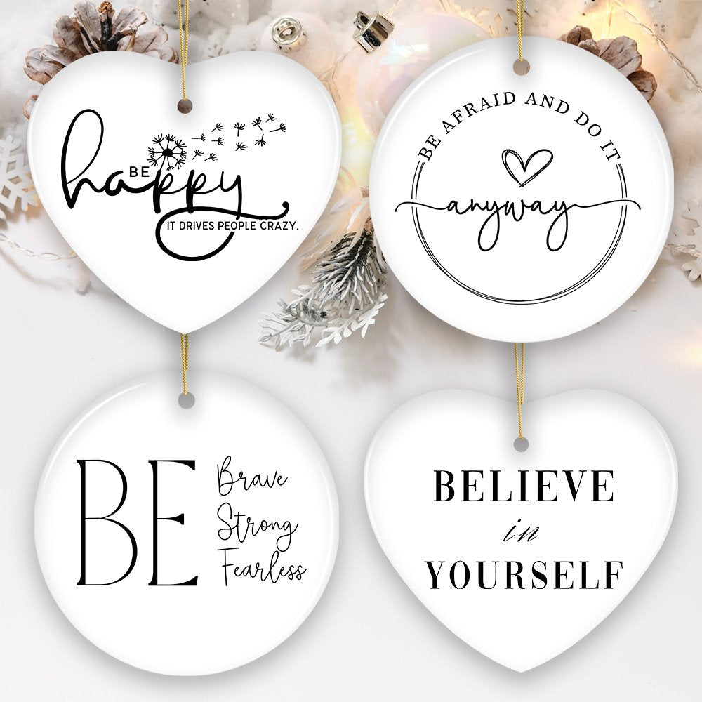 Minimalist Self Love and Positivity Mantras Ornament Bundle