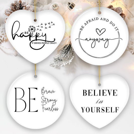 Minimalist Self Love and Positivity Mantras Ornament Bundle