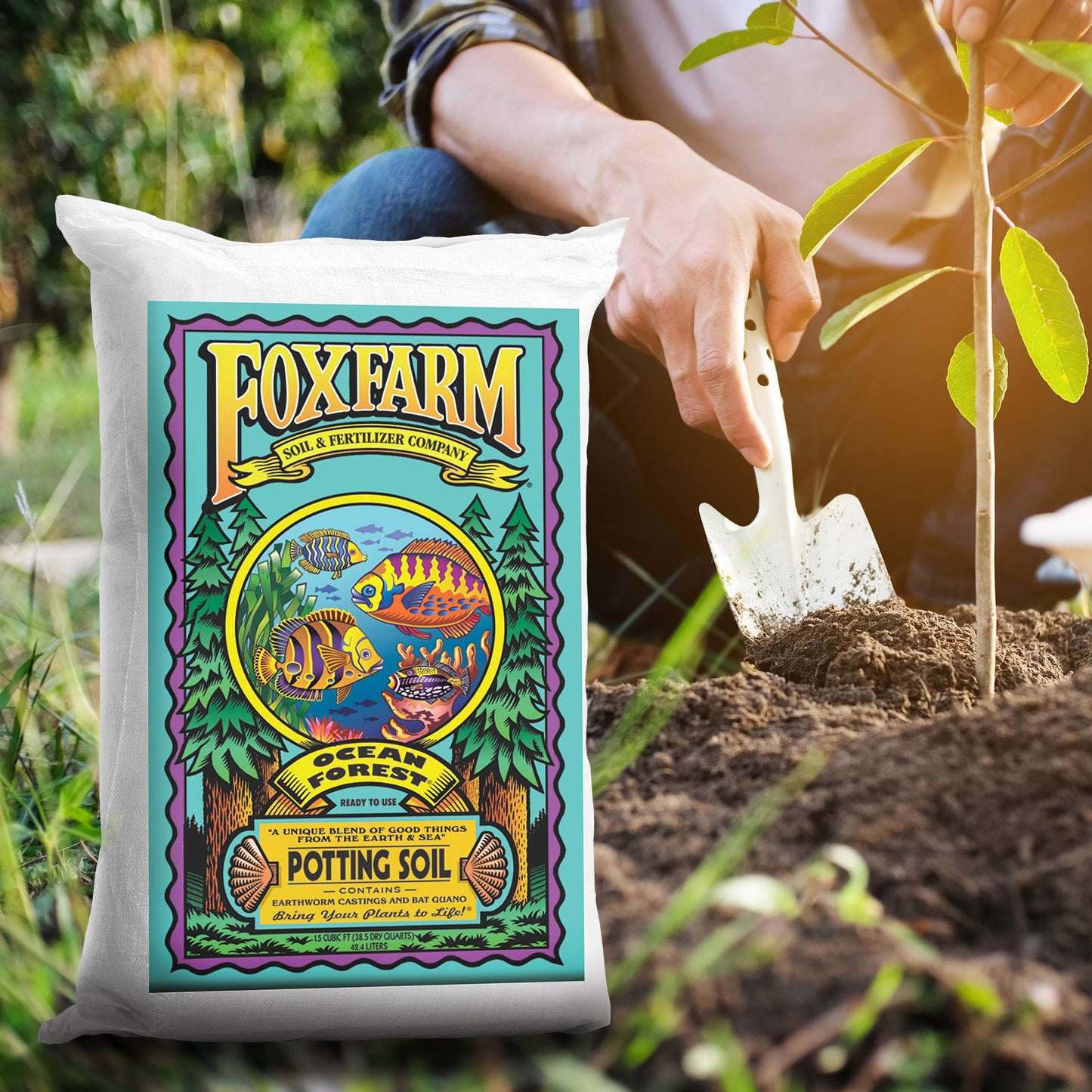 Foxfarm Ocean Forest Garden Potting Soil Bags 6.3-6.8 pH, 1.5 Cu Ft (2 Pack)