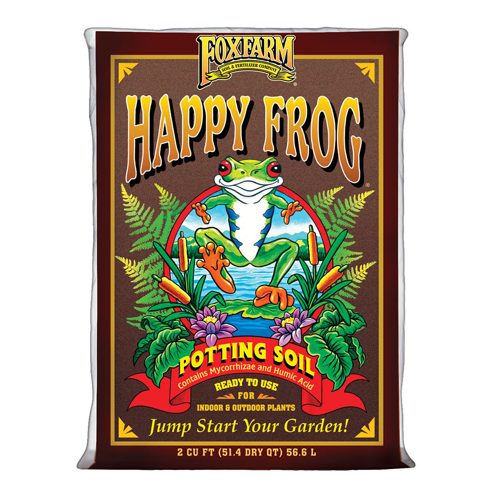 FoxFarm FX14047 Happy Frog pH Adjusted Garden Potting Soil Bag, 2 Cu Ft (6 Pack)