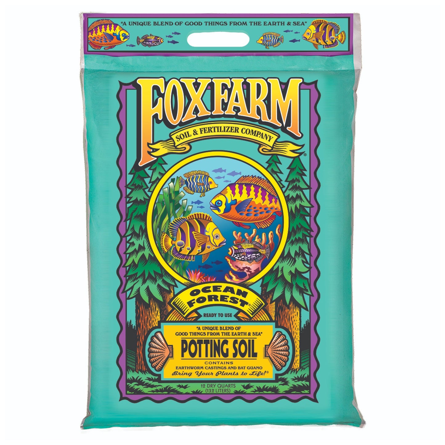 Foxfarm FX14053 Ocean Forest Organic Garden Potting Soil Mix 12 Quarts (2 Pack)