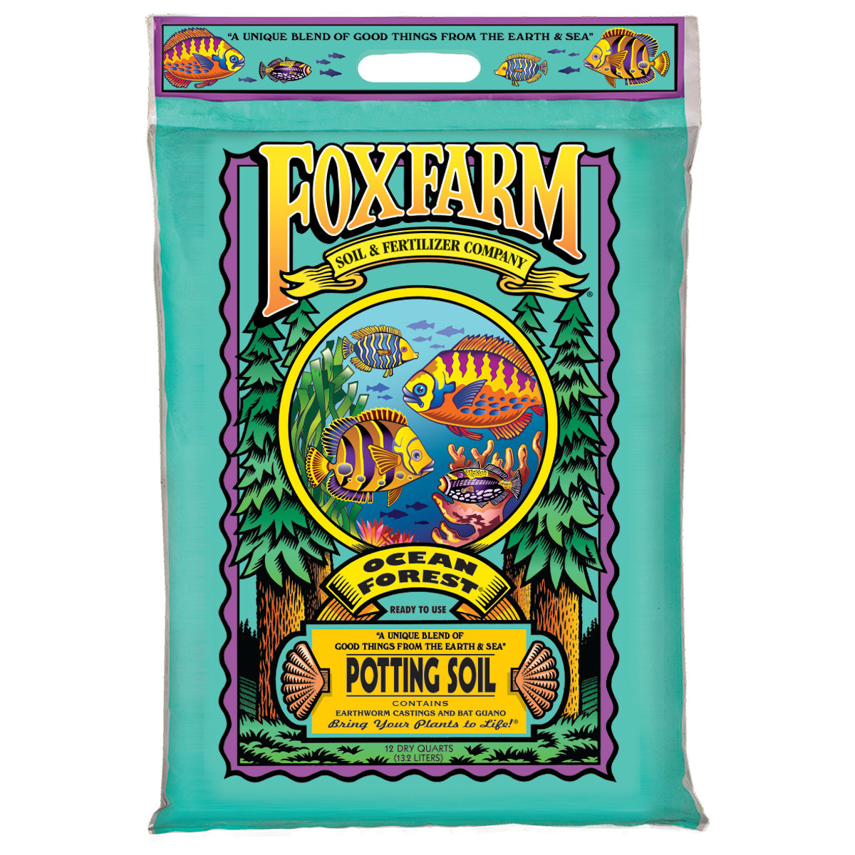 Foxfarm FX14053 Ocean Forest Organic Garden Potting Soil Mix 12 Quarts (8 Pack)