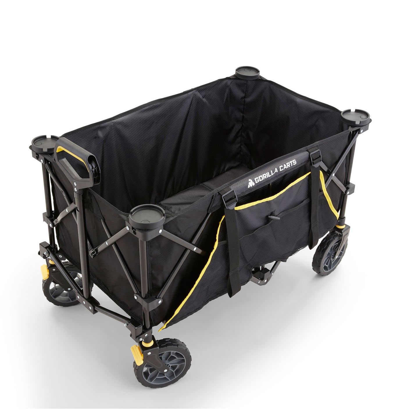 Gorilla Carts 7 Cu Ft Collapsible Outdoor Utility Wagon,Oversize Bed, Black