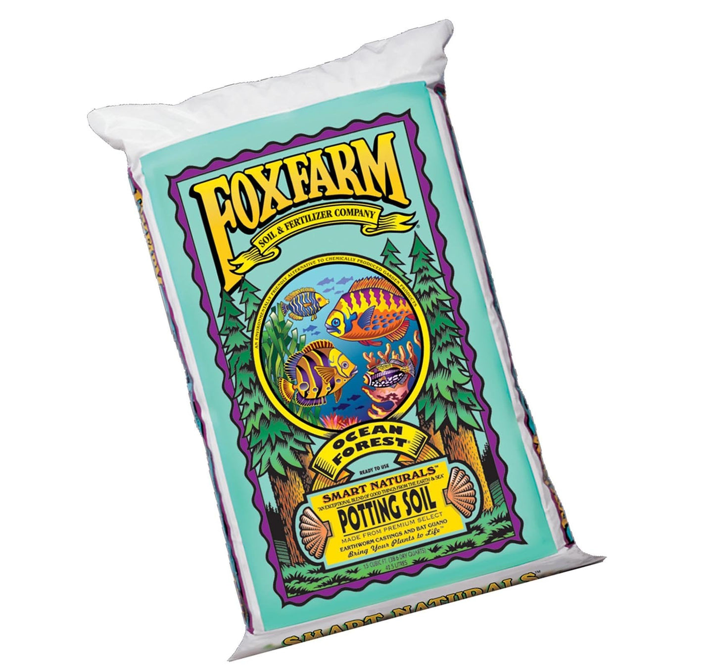 Foxfarm Ocean Forest Garden Potting Soil Bags 6.3-6.8 pH, 1.5 Cubic Feet, 5 Pack