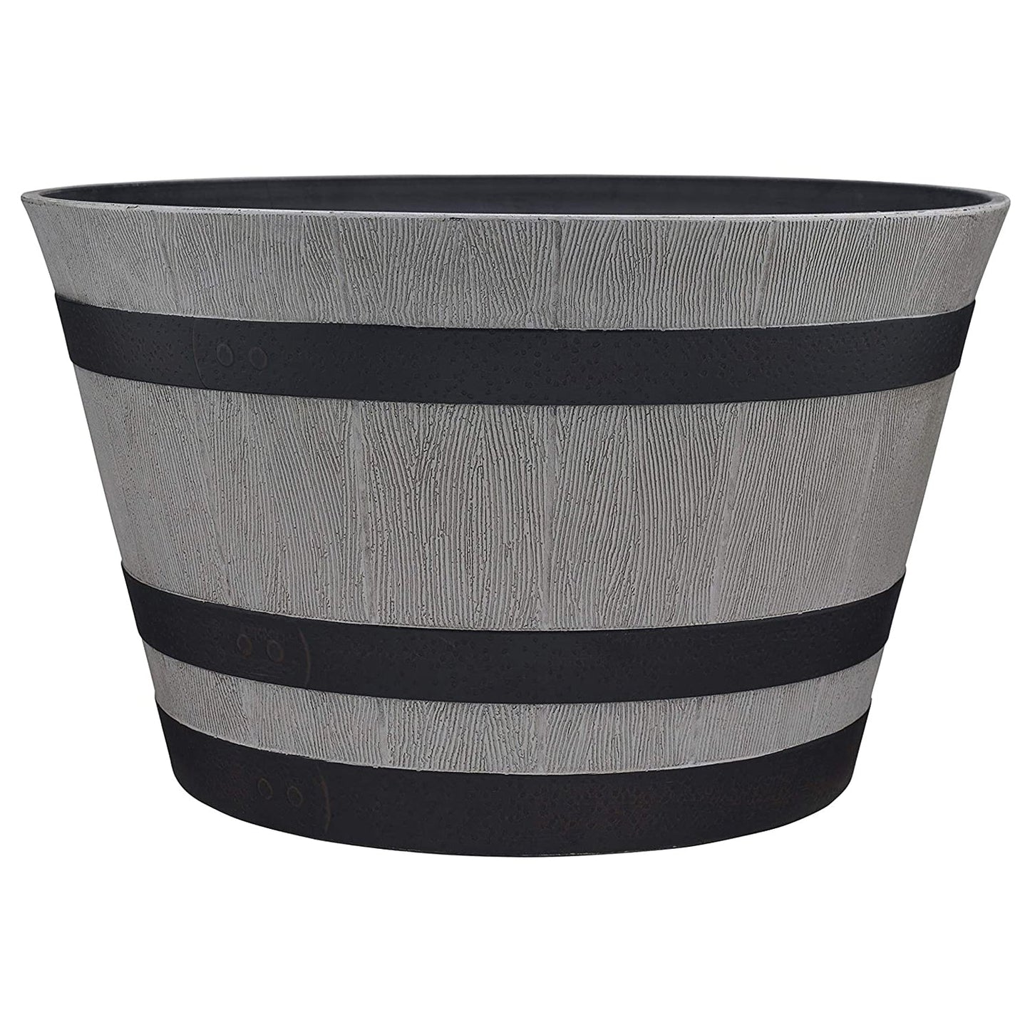 Southern Patio HDR-055457 Resin Whiskey Barrel Garden Planter Pot, Gray (2 Pack)