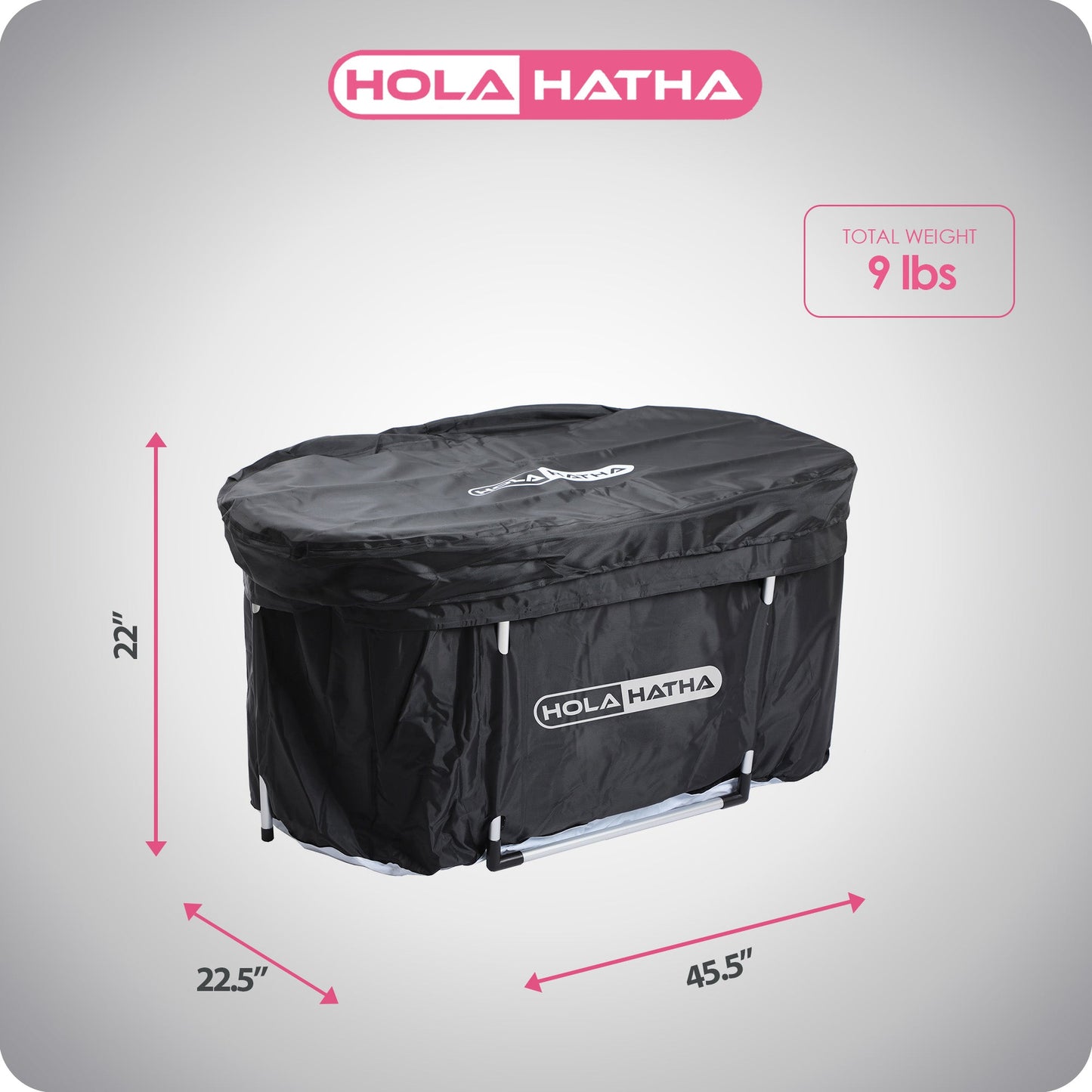 HolaHatha 129 Gal Ice Bath Tub, Portable Hot/Cold Water Plunge Tub with Lid