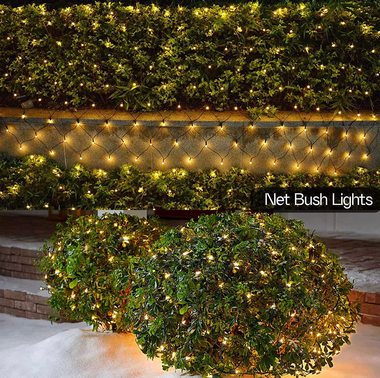 Solar Net Mesh Lights 360 LED  with Remote, 11.8Ft x 4.9Ft Fence String Light