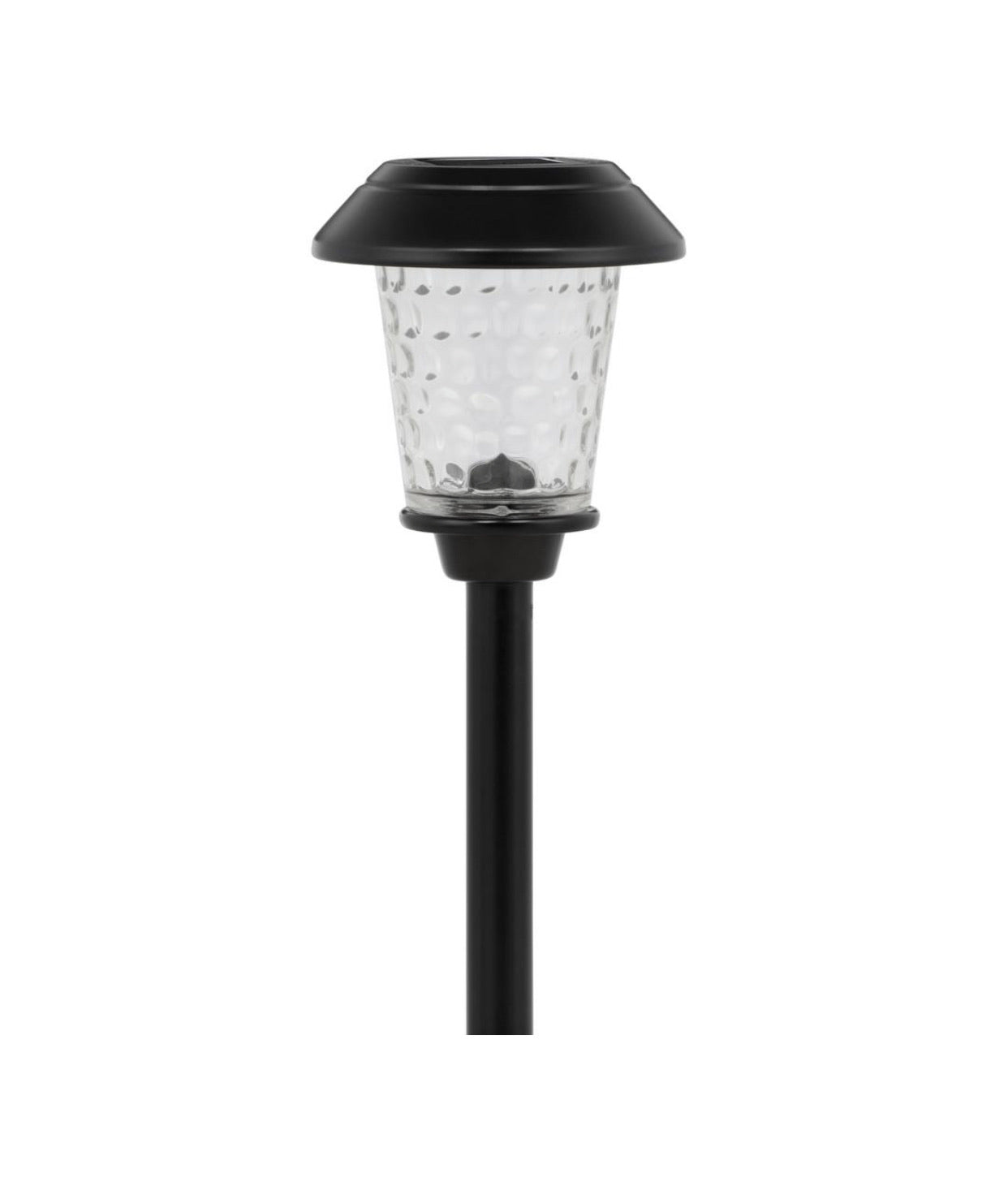 Hampton Bay Solar Black Metal Outdoor LED Path Light Dimple Glass Lens (12-Pack)