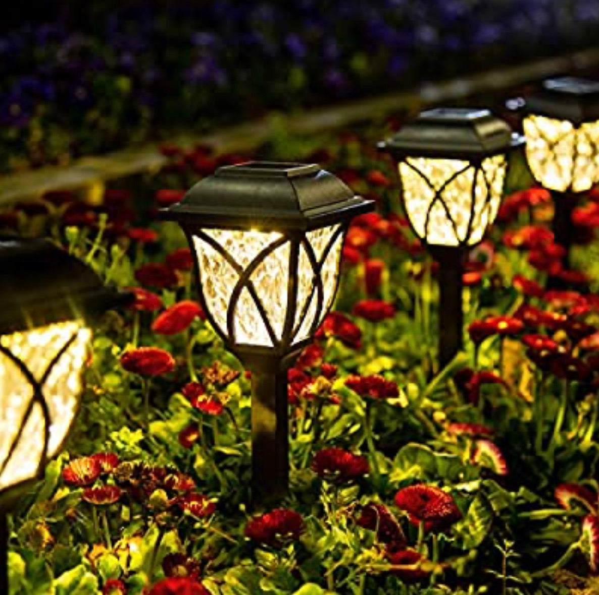 8 Pack Solar LED Lights,Large Rotating Outdoor Pathway Up To 10 Lumen