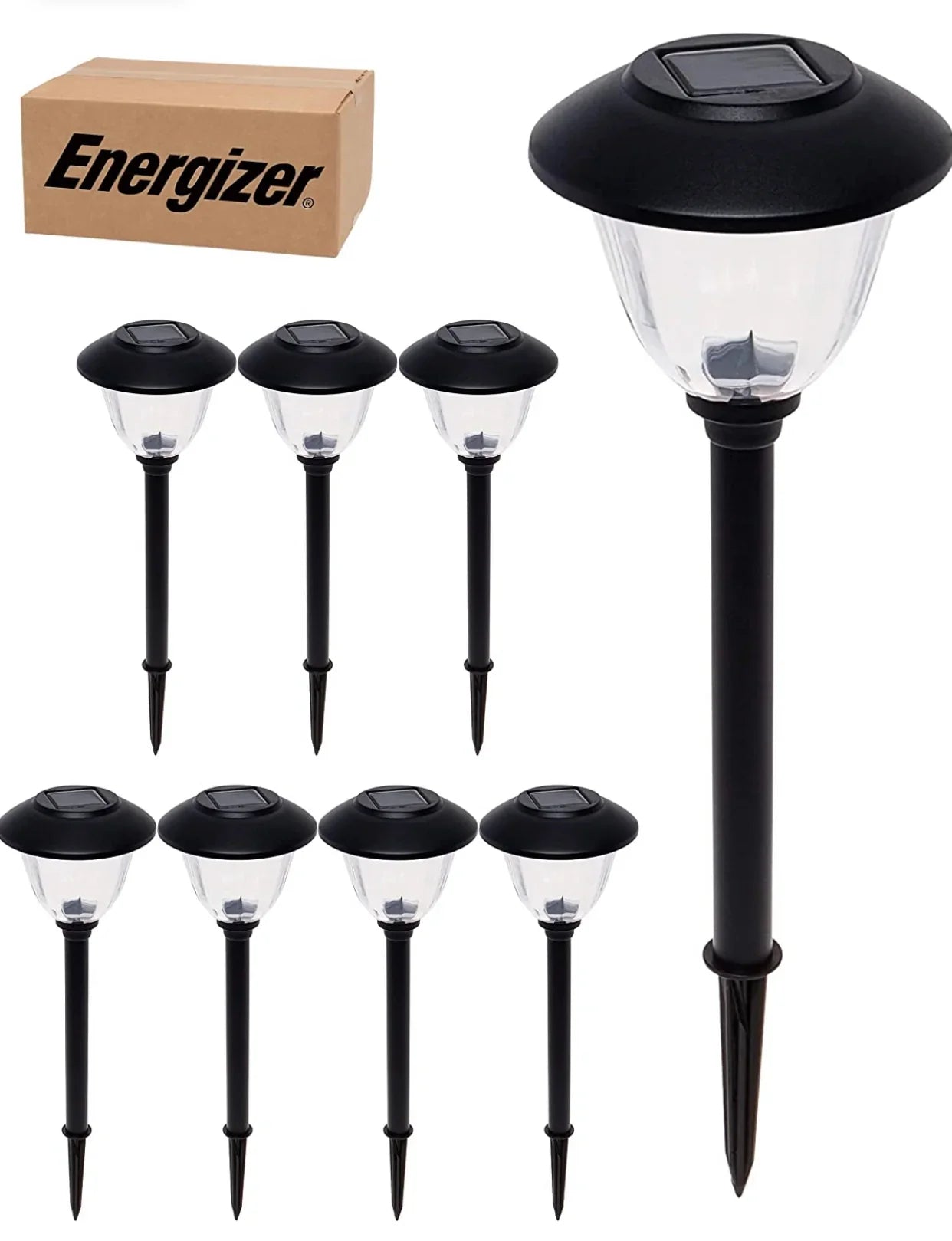 Energizer 10 Pack Solar Pathway LED Lights Outdoor-15 Lumen