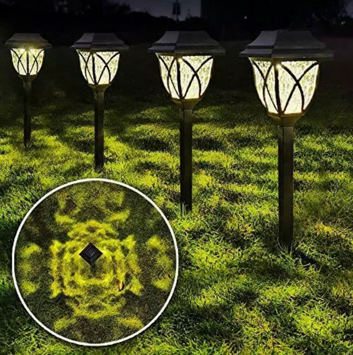 8 Pack Solar LED Lights,Large Rotating Outdoor Pathway Up To 10 Lumen