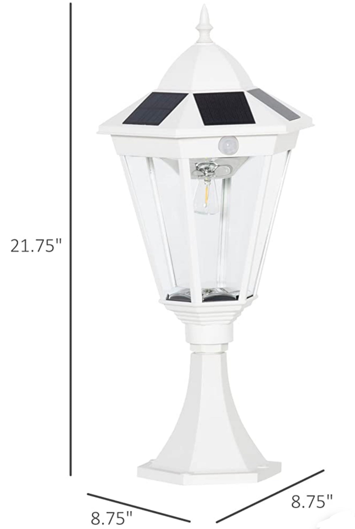 SmartYard 22" Solar Lamp Post Light, Outdoor Fixture with All Weather Aluminum, Motion Activated